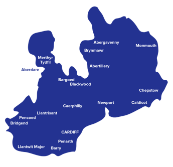 South Wales map